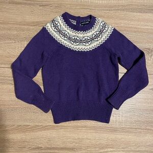 Ralph Lauren Girl’s Purple Sweater with Nordic Design Size Medium
